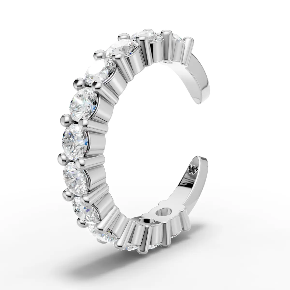 Elegant Diamond Hoop Cuff Earrings